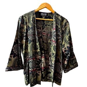 Vintage 90s Print Tribal Western Southwestern Blazer Jacket Plus Size 1X Club 22